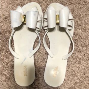 Cream Melissa Thong Flip Flops
